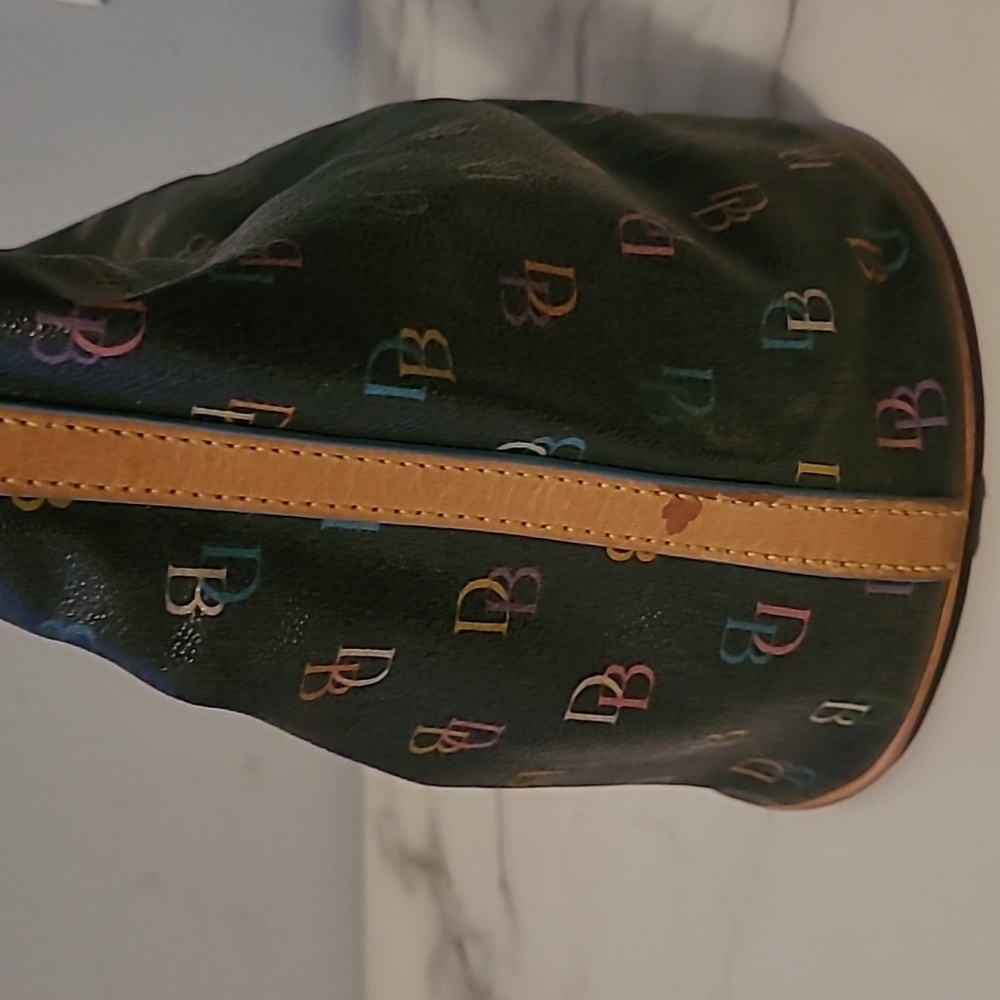 Vintage Dooney & Bourke Rainbow Monogram Logo Mini Hobo Bucket Bag Purse Y2K - Picture 6 of 16